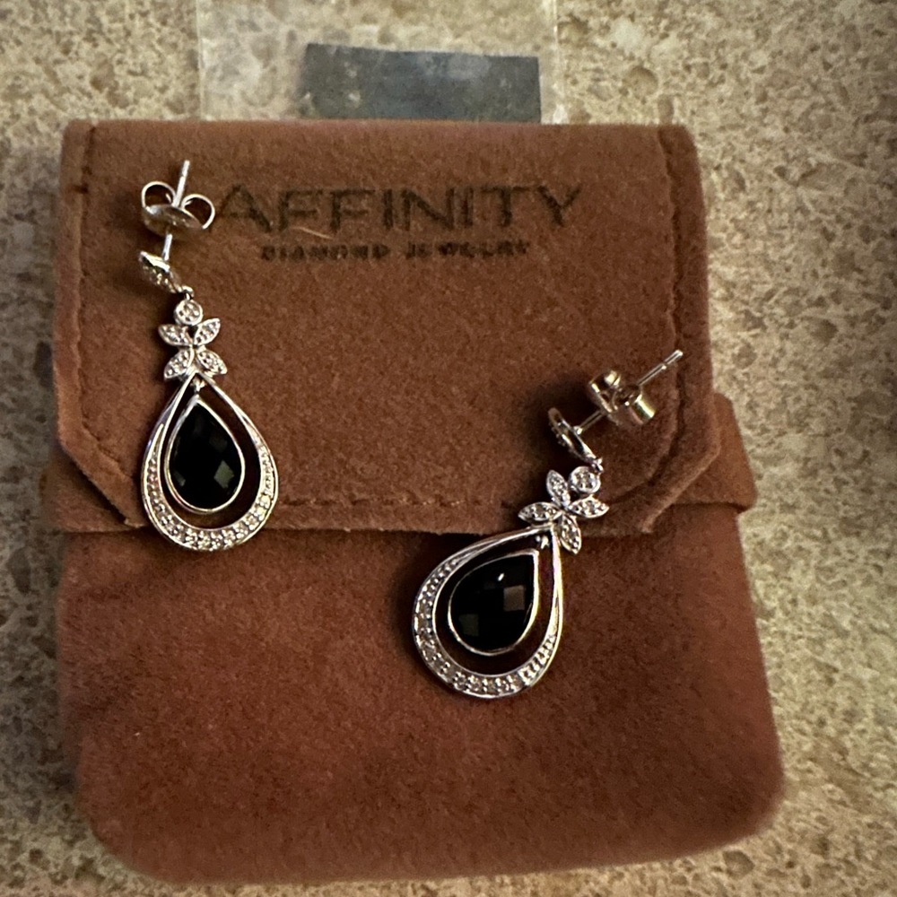 Affinity Black and silver post Earrings